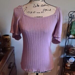 Catherine Mallandrino Pink Ribbed Women's Top Size Small/petite
